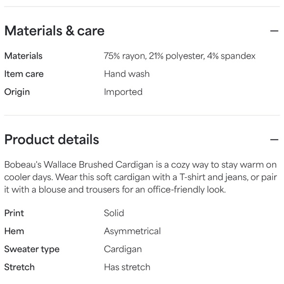 Bobeau's Wallace Brushed Cardigan - Picture 5 of 5